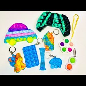 Bundle of 9 fidget popper toys